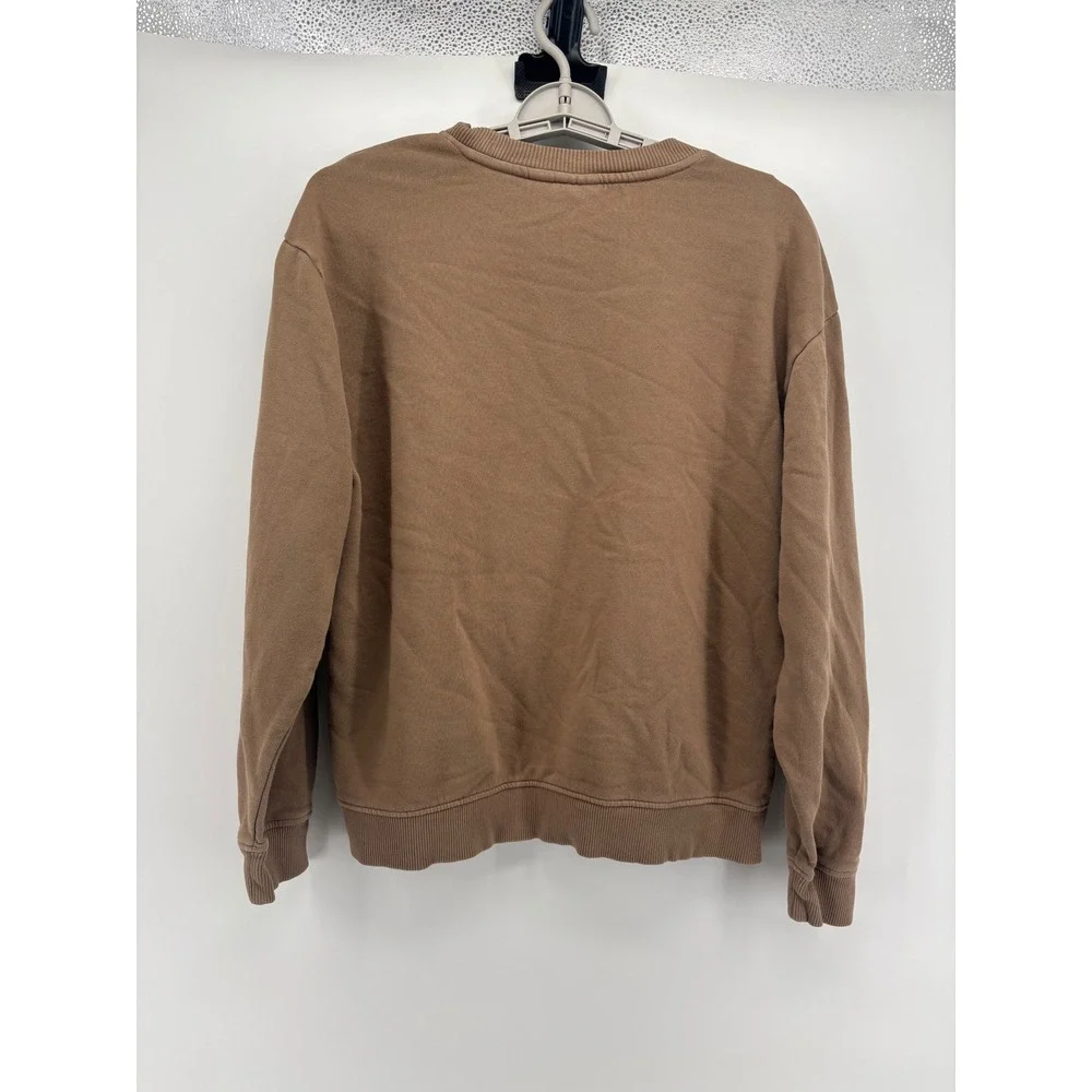 Vans Sweatshirt Mens Small Tan Brown Snake Skull Graphic Crewneck Pullover S - Picture 4 of 9